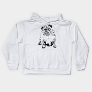 Pug black cute Kids Hoodie